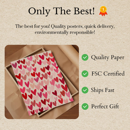 Colorful Hearts Love Poster