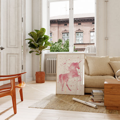 Poster dell'Unicorno Rosa Stellato