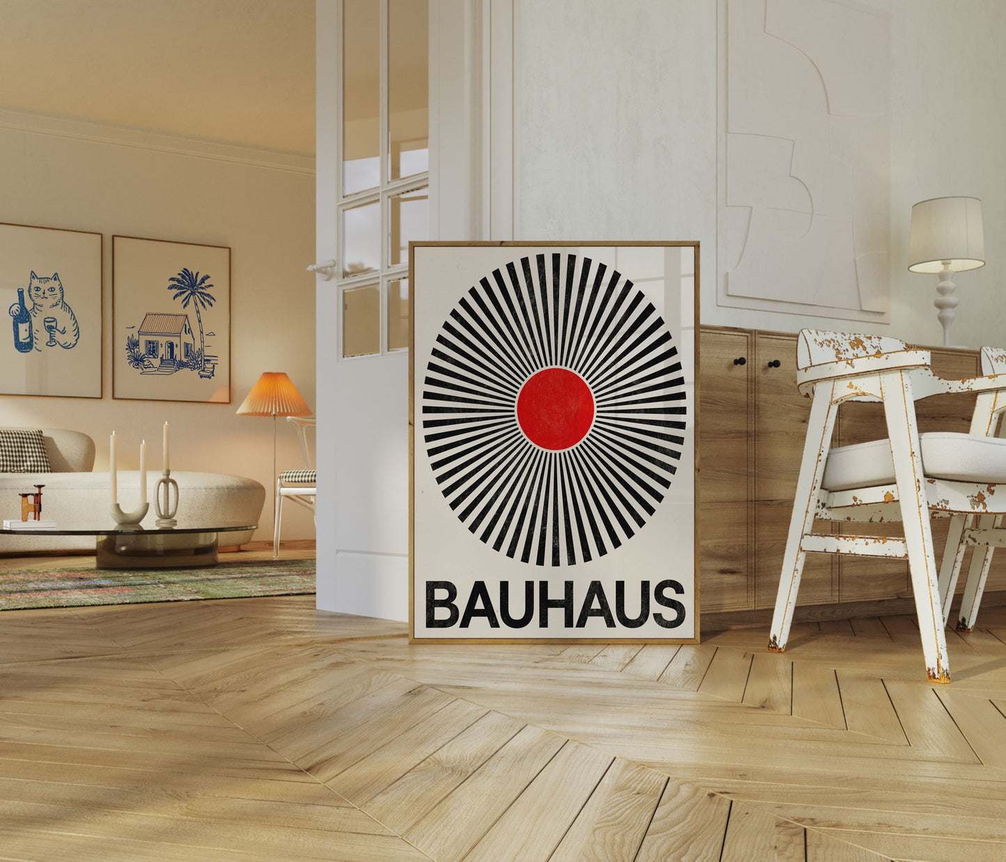 Bauhaus Geometric Sun Poster