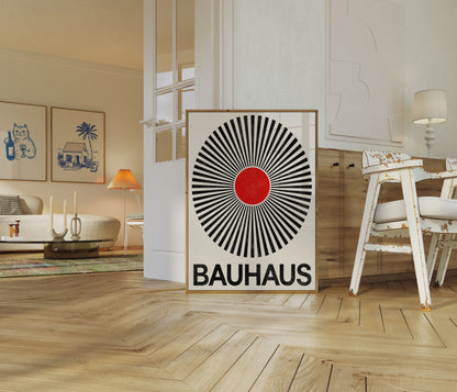 Bauhaus Geometric Sun Poster
