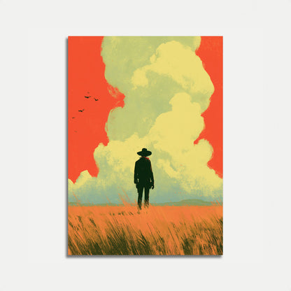 Solitary Cowboy in the Desert Poster