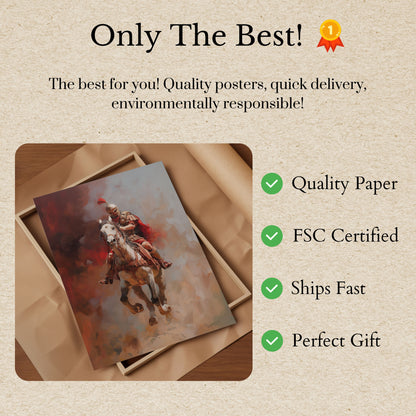 Charging Roman Cavalry Warrior Poster