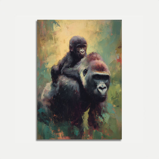 Póster de Madre e Hijo Gorila