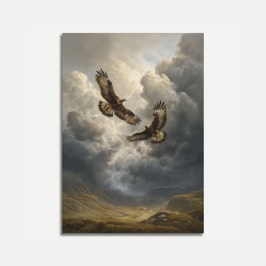 Adler, die durch Wolken gleiten Plakat