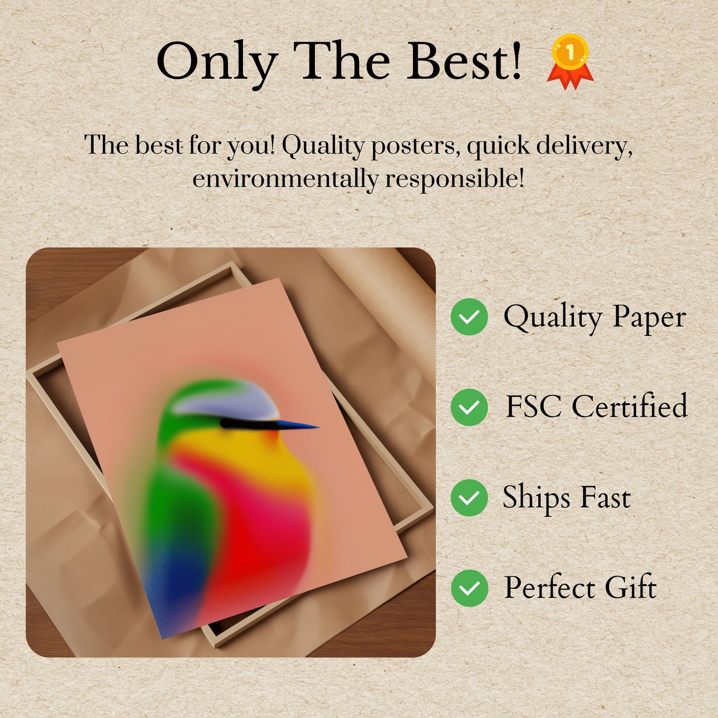 Colorful Blurred Bird Poster