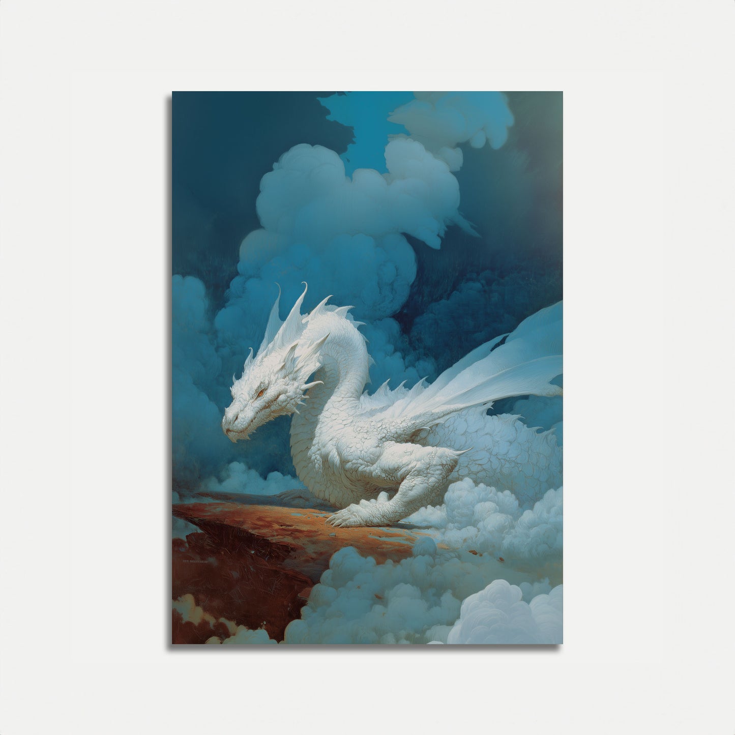 Ethereal White Dragon Poster