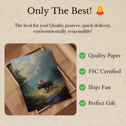 Ancient Triceratops Wilderness Poster