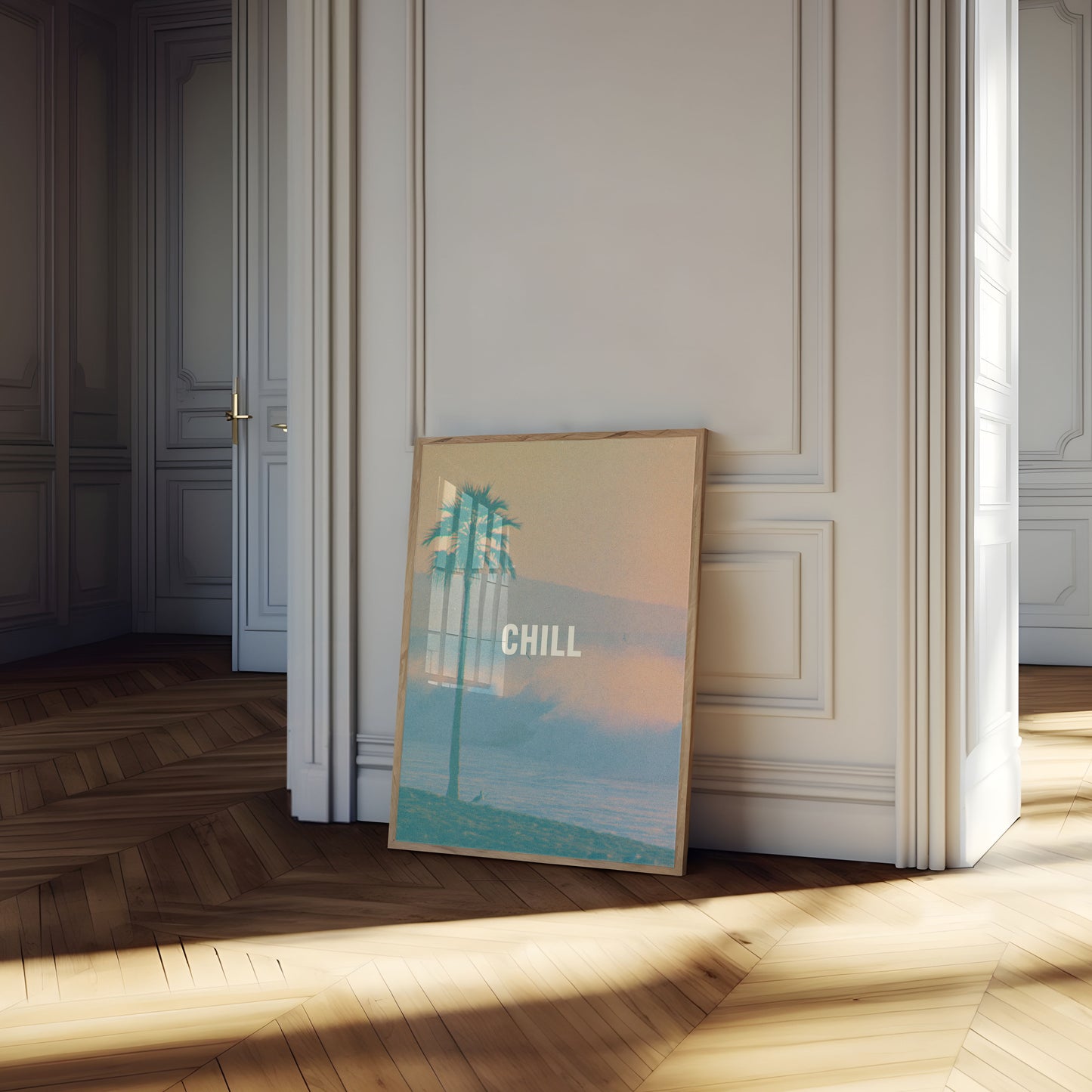 Poster Tramonto Palme Serene