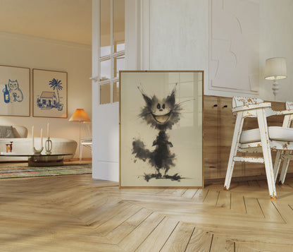 Ink Splash Cat Silhouette Poster