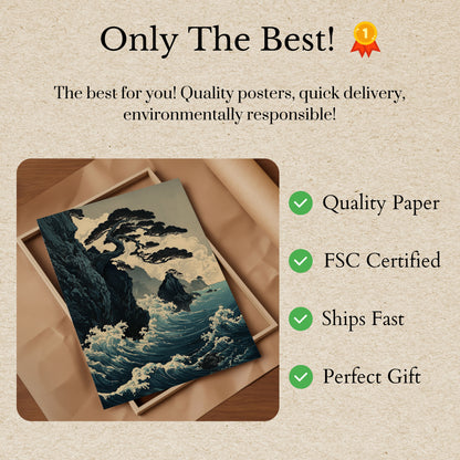 Coastal Cliffs and Waves Poster
