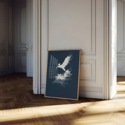 Pelican Rising from Water Poster