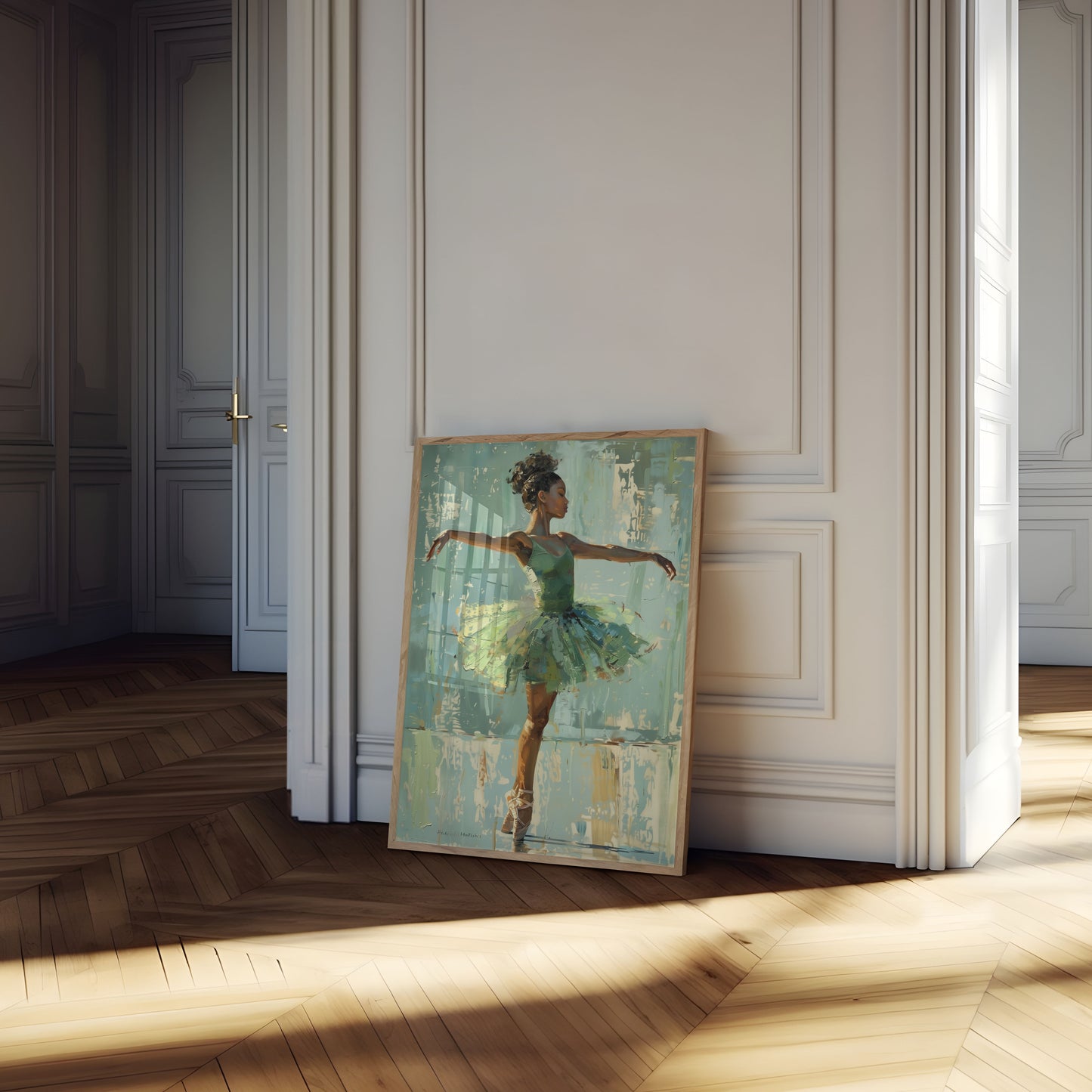 Ballet Grace in Green Poster