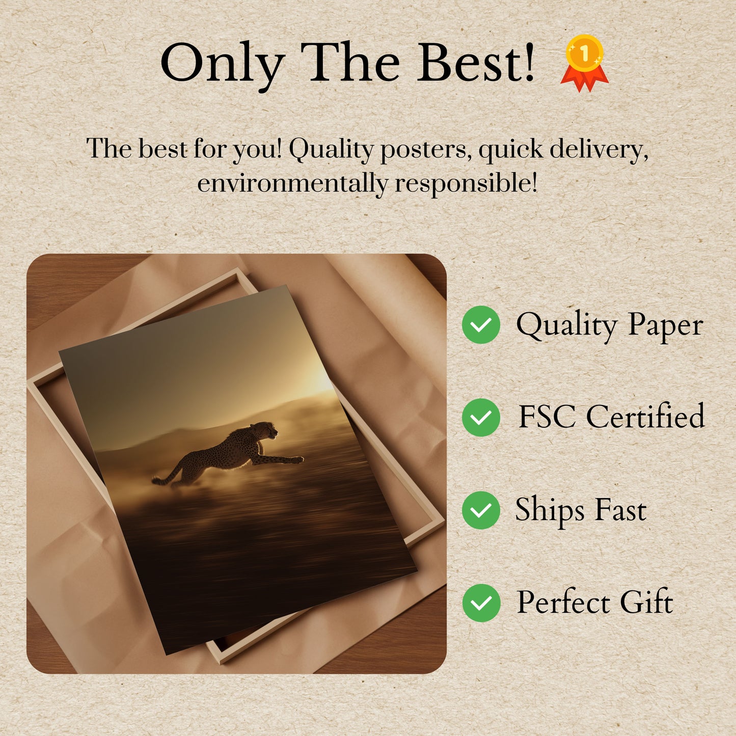 Jagande Gepard i Ökenaffisch