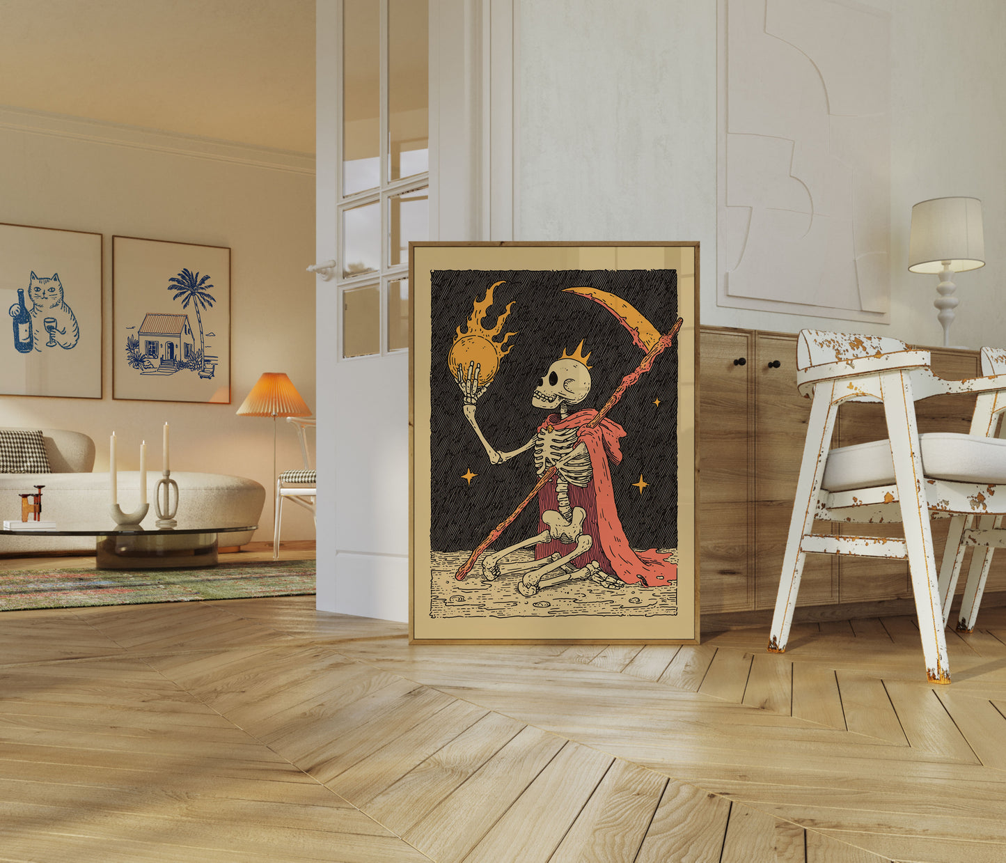 Skeleton King Cosmic Flame Poster