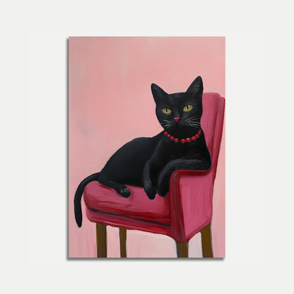Elegant Black Cat Lounge Poster
