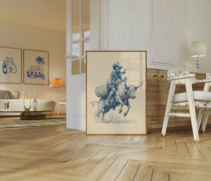 Skelett Cowboy Bullenreiter Poster