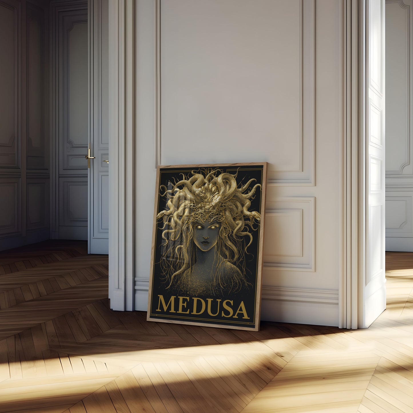 Affiche Mythologie Dorée de Méduse