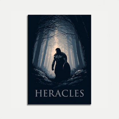Heracles Warrior in Misty Forest Poster