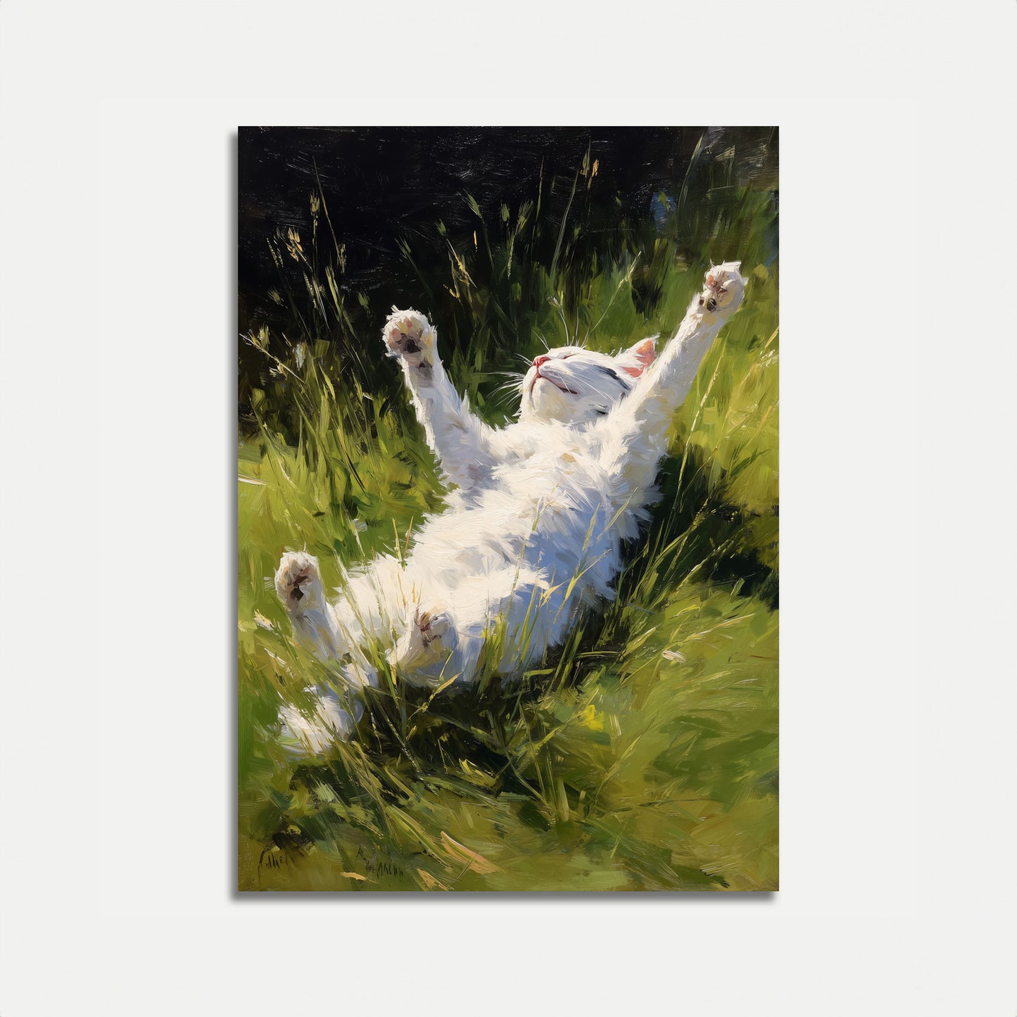 Ostriches in Grassland Poster