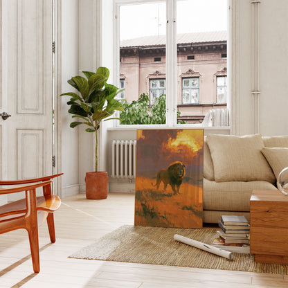 Majestic Lion at Sunset Poster