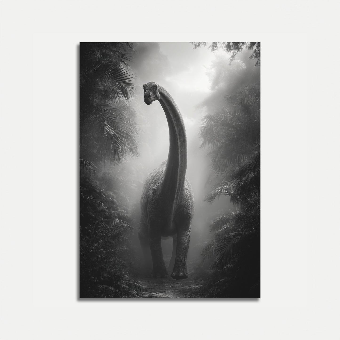 Misty Dinosaur Wilderness Poster