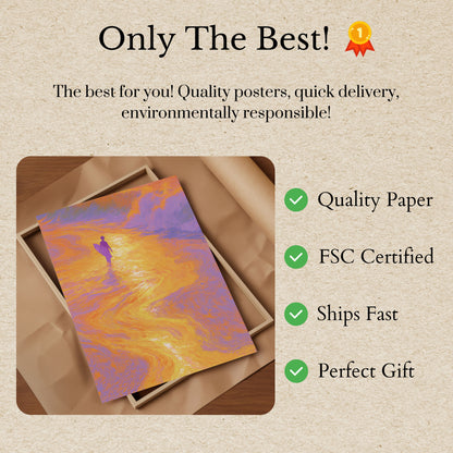 Surfer at Golden Sunset Poster