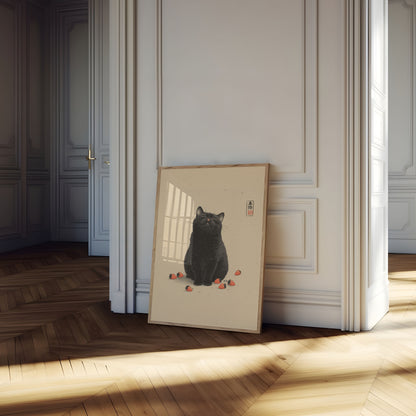 Strawberry Cat Zen Poster