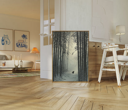Lost Cat in Bamboo Forest Poster