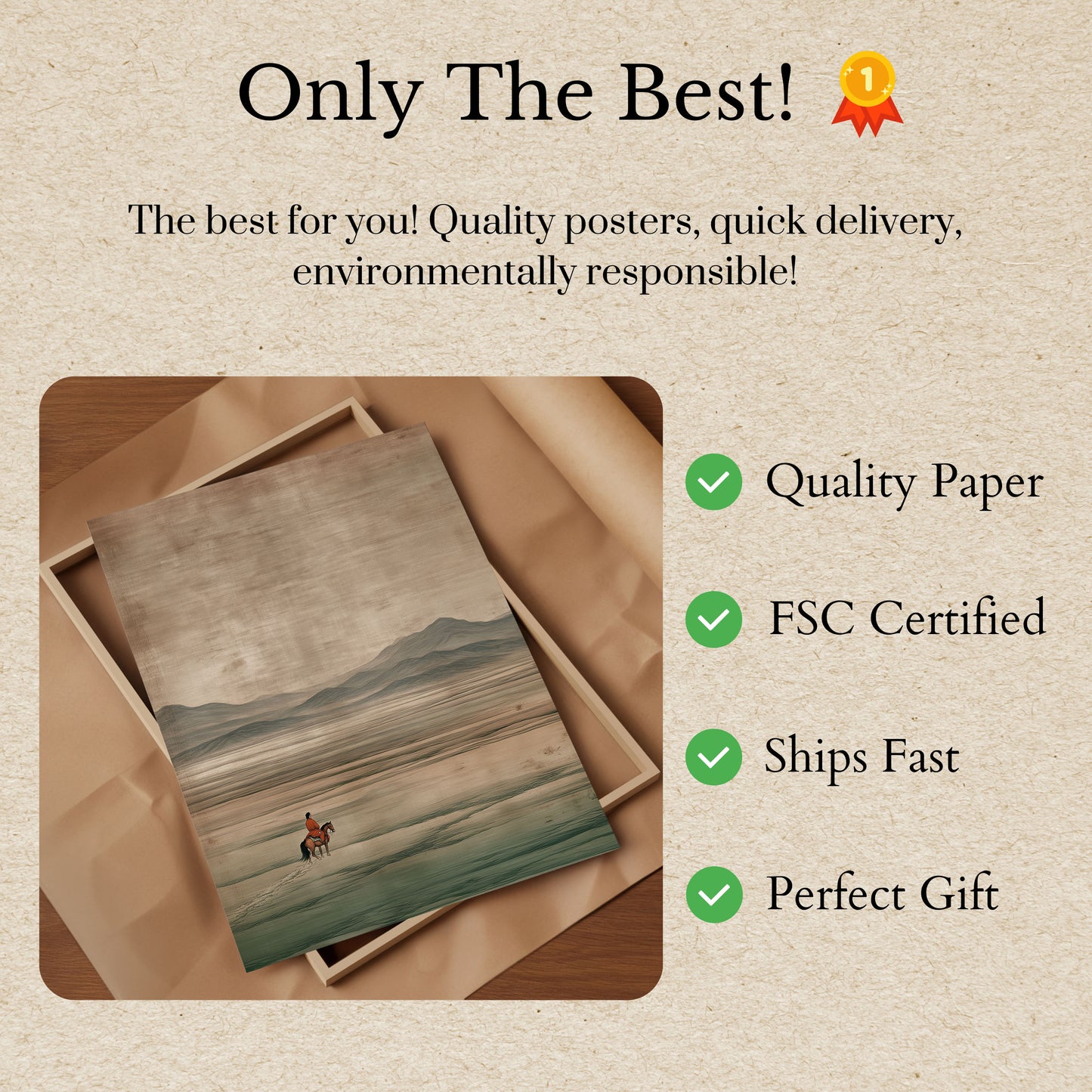 Enslig Rytter Fjellferd Plakat