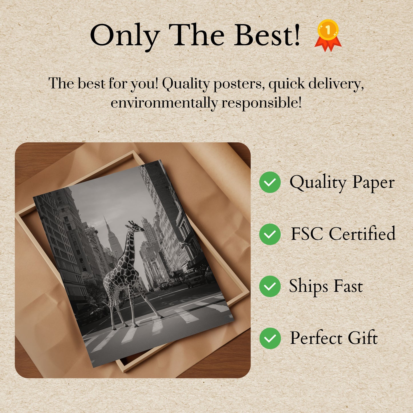 Giraffe Crossing New York City Poster