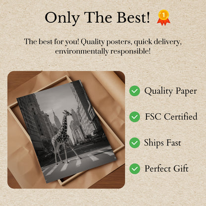 Giraffe Crossing New York City Poster