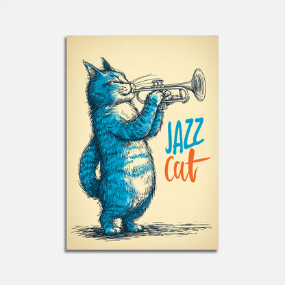 Blue Jazz Cat Musical Poster