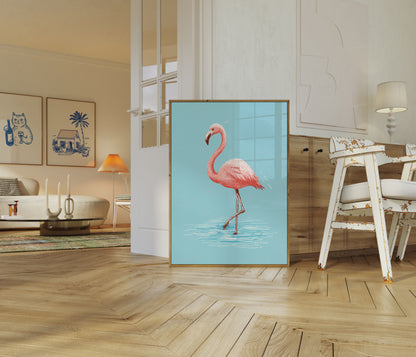 Elegant Flamingo Standing Poster