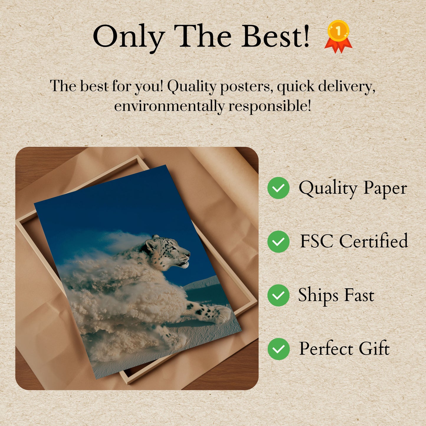 Snow Leopard in Motion Poster