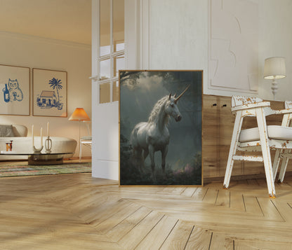 Poster della Foresta dell'Unicorno Bianco Mistico