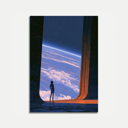 Astronaut die naar Aarde staart Poster