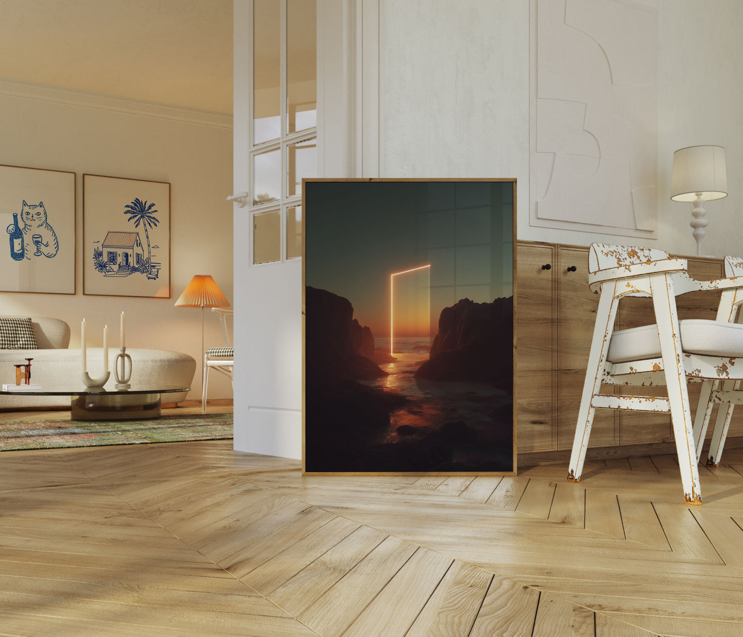 Cartel de Puesta de Sol de la Puerta Dorada