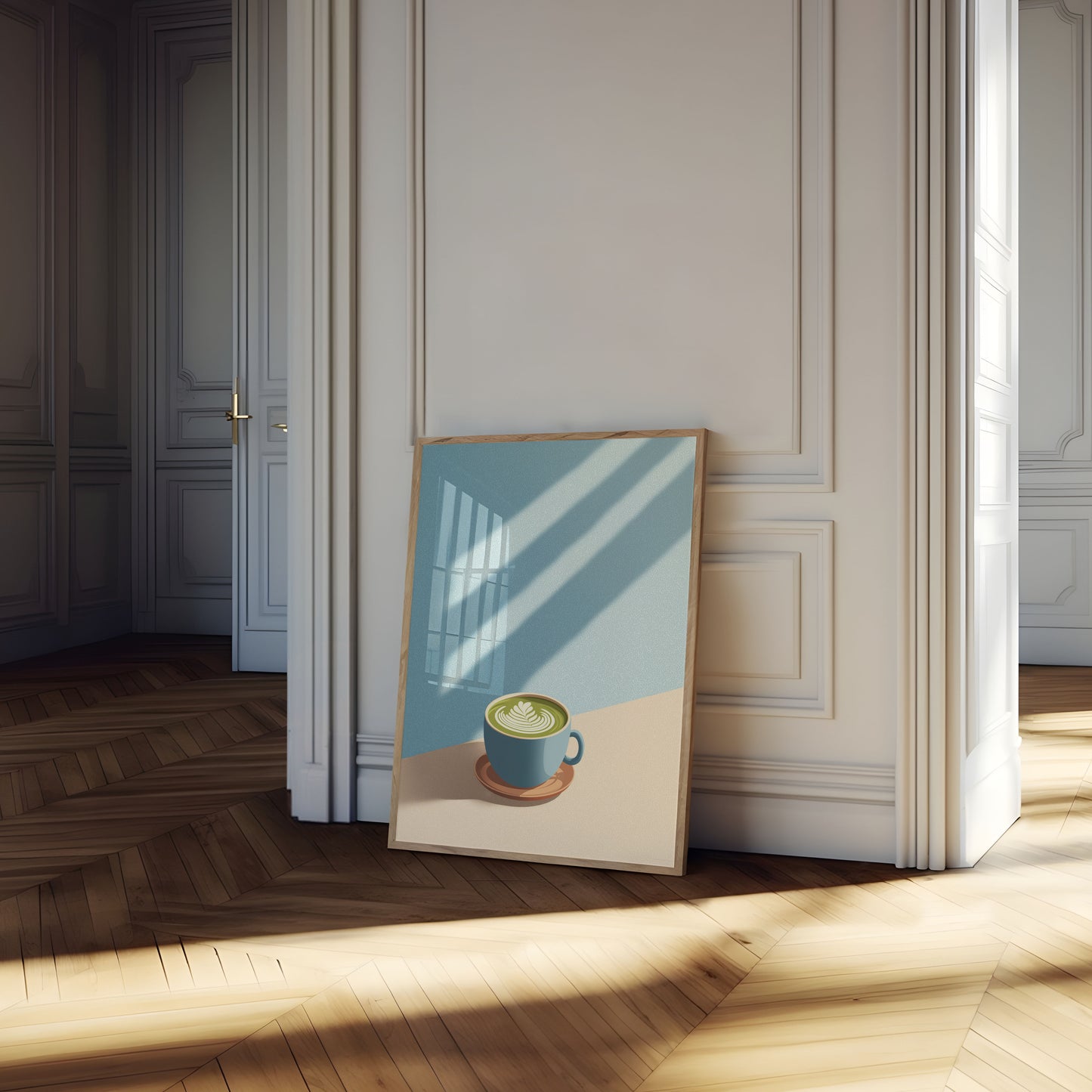 Serene Matcha Latte Art Poster