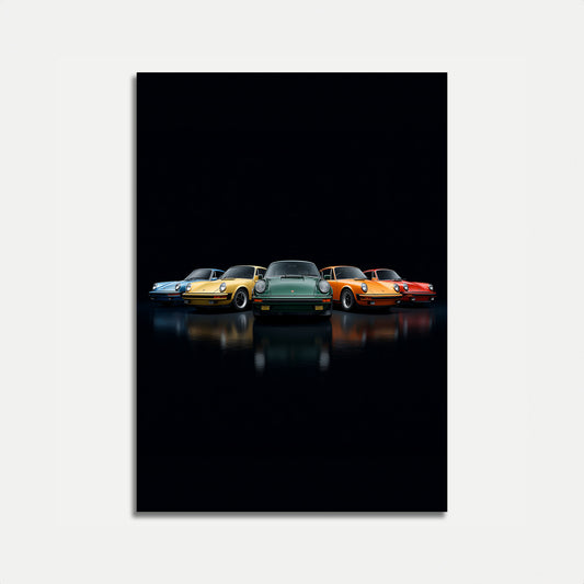 Vintage Porsche Color Collection Poster