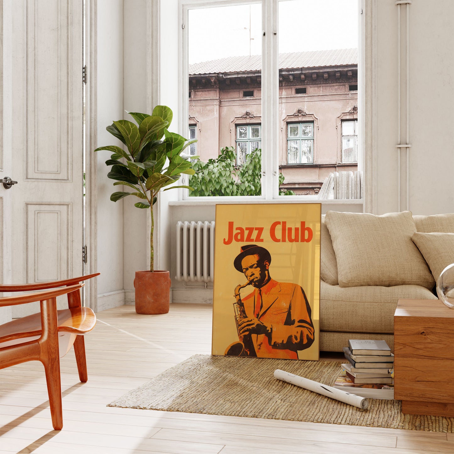 Vintage Jazz Club Saxophonist Poster