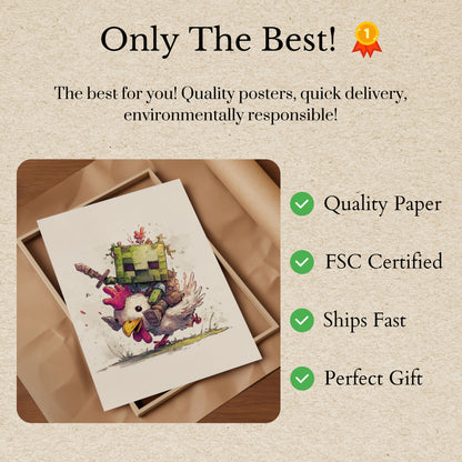 Minecraft Chickenkrijger Poster