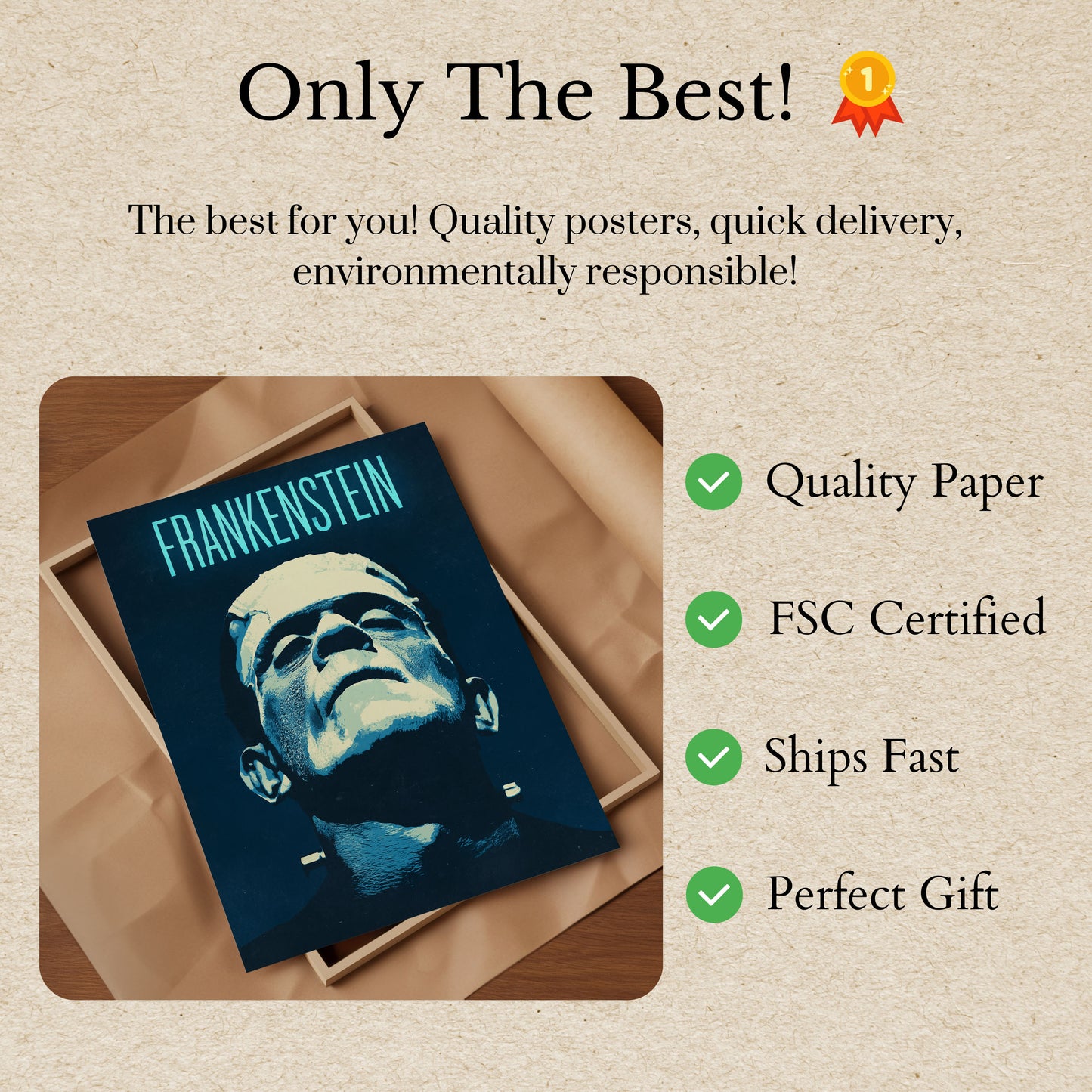 Frankenstein's Monster Pop Art Poster
