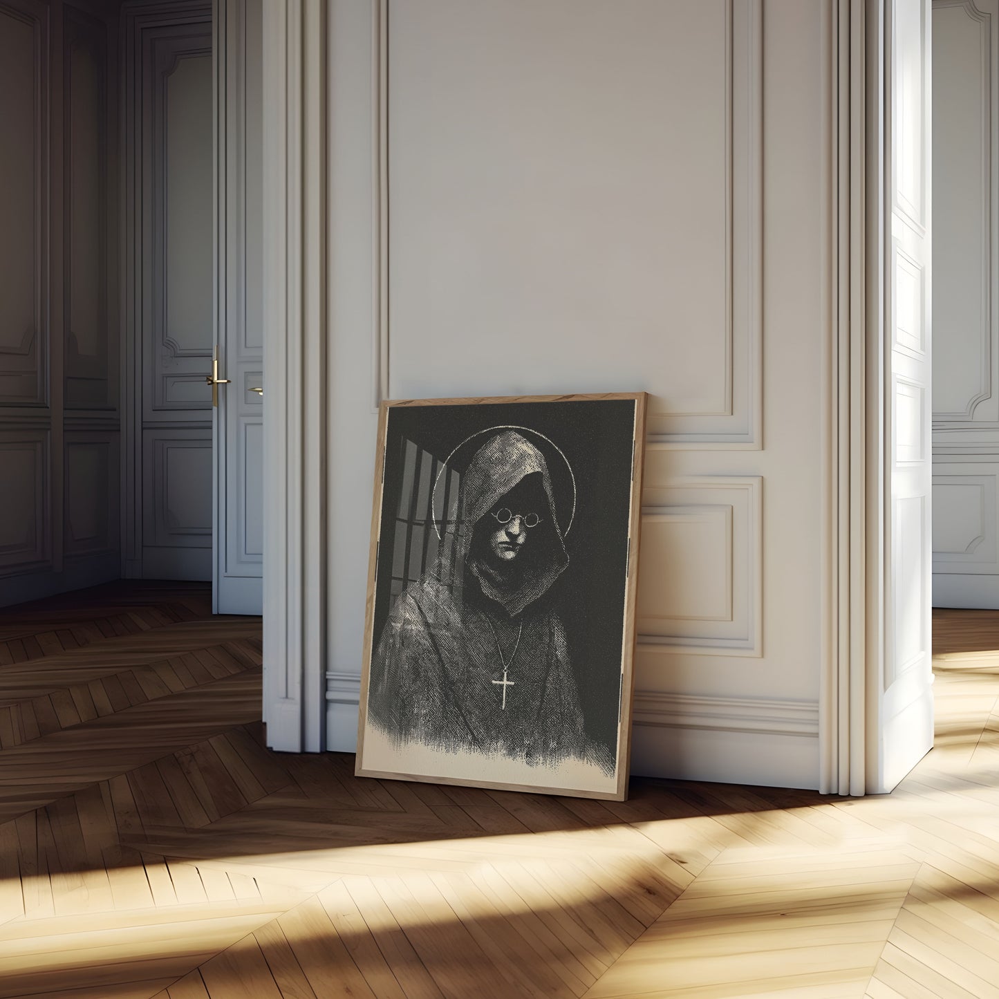 Mysterious Nun in Prayer Poster