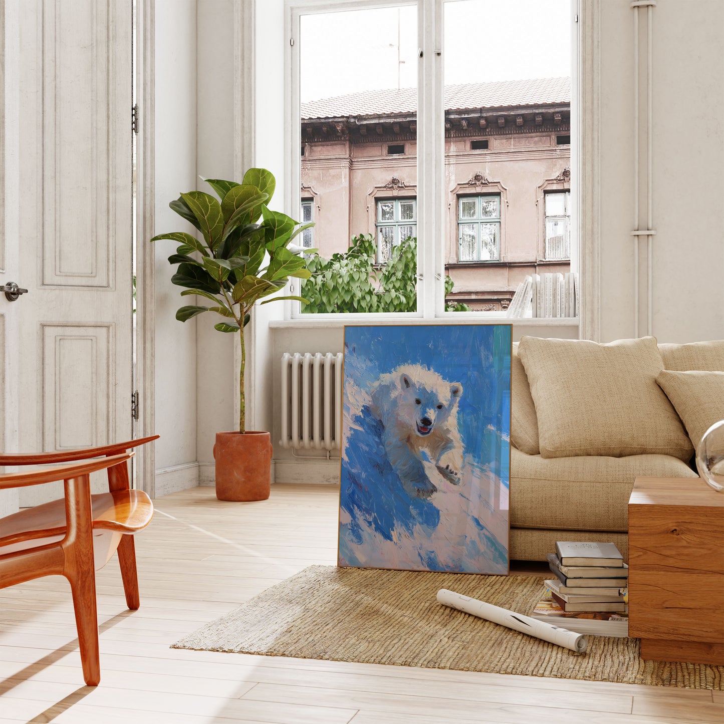 Polar Bear in Snow Poster