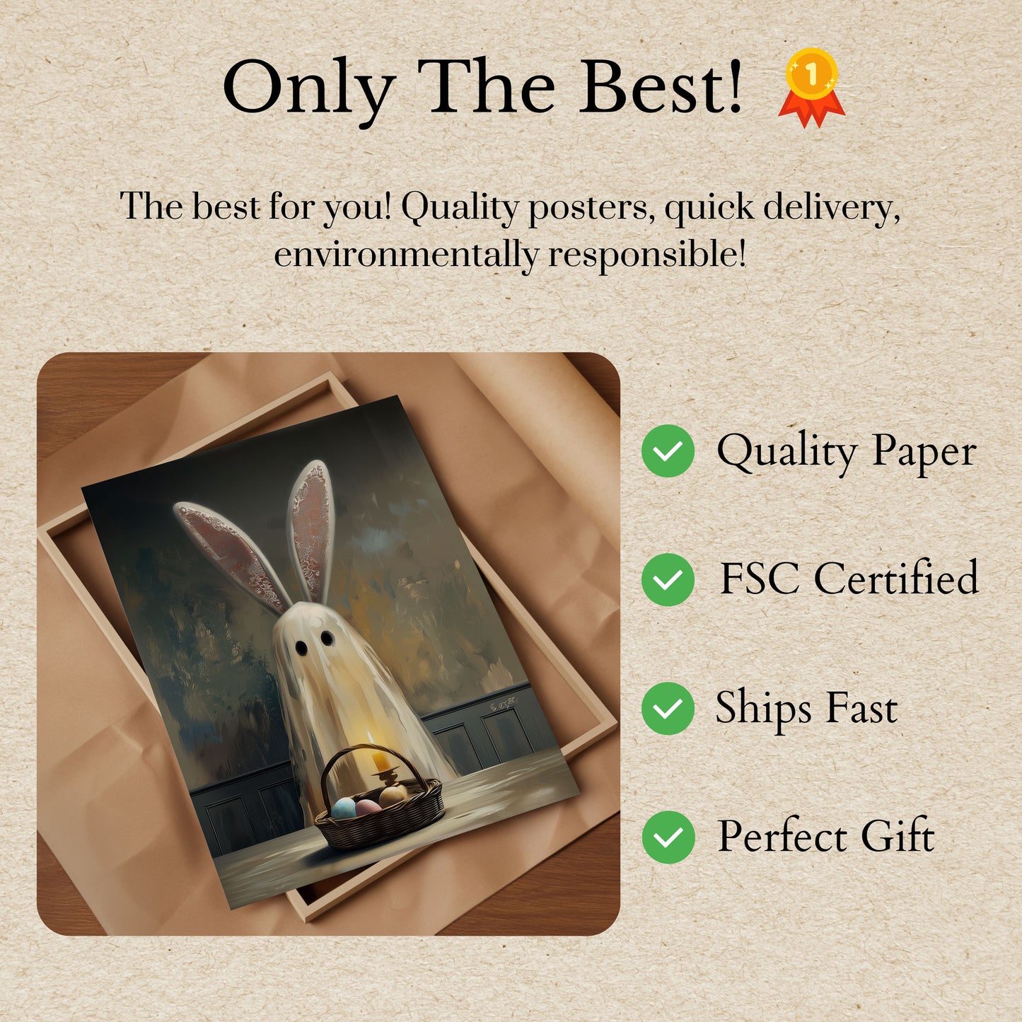 Osterhase Mit Eierkorb Poster