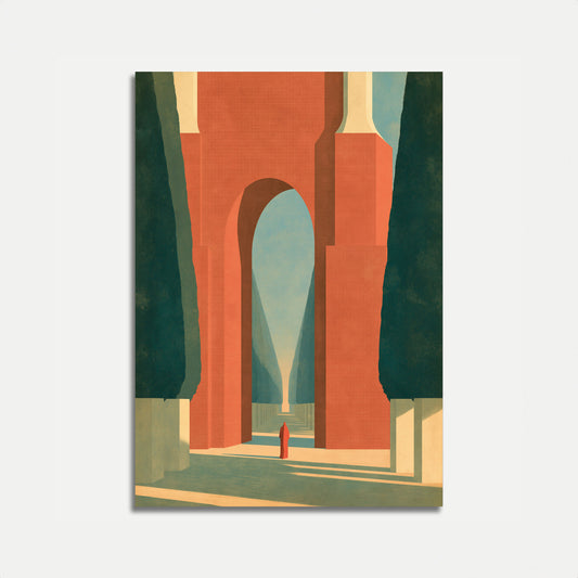 Poster Antico Cancello Pietra Rossa