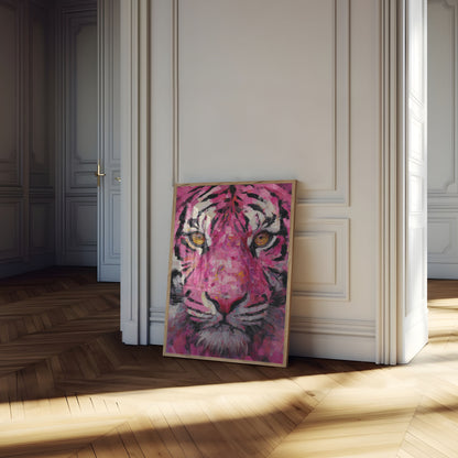 Pink Passion Tiger Art Poster