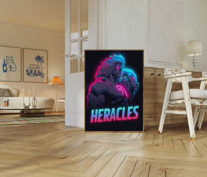 Herakles Neonový Válečník Plakát