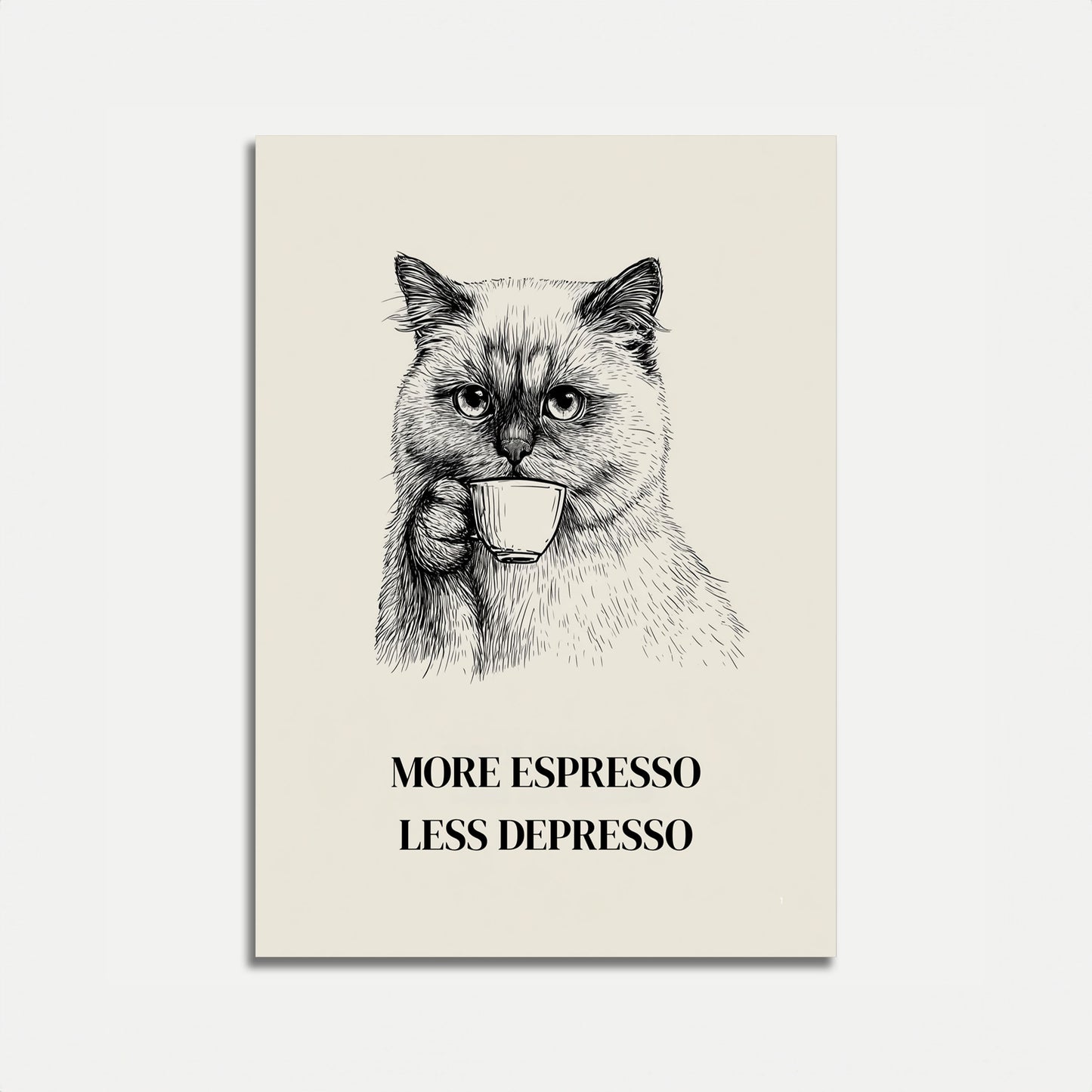 Espresso Cat Mood Poster