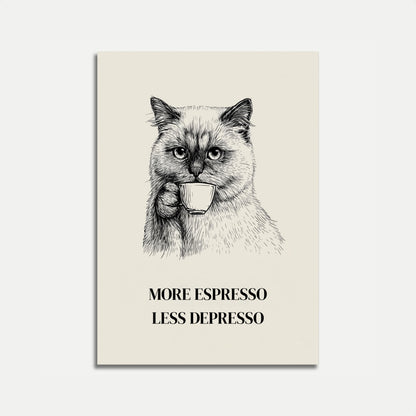 Espresso Cat Mood Poster